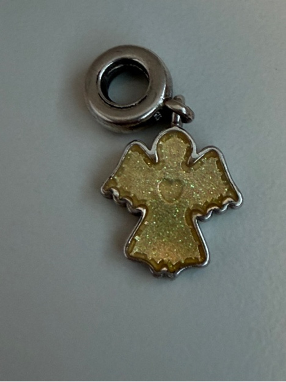 Pandora Snow Angel Glitter Enamel Dangle Charm Retired